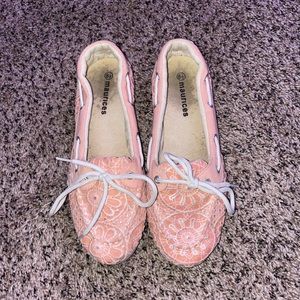 light pink lace flats from maurices